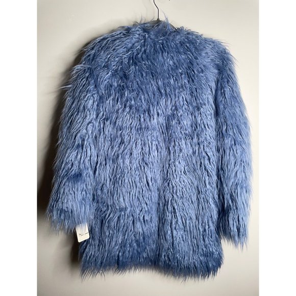 Free People Renata Fur Coat Jacket Oversized Taylor Swift Size XS NWT Blue Lined - Picture 6 of 7
